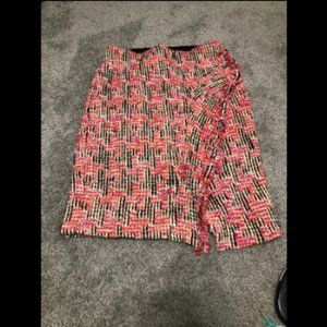 Eva Franco Tweed Ruffle Pencil Skirt Sz 12